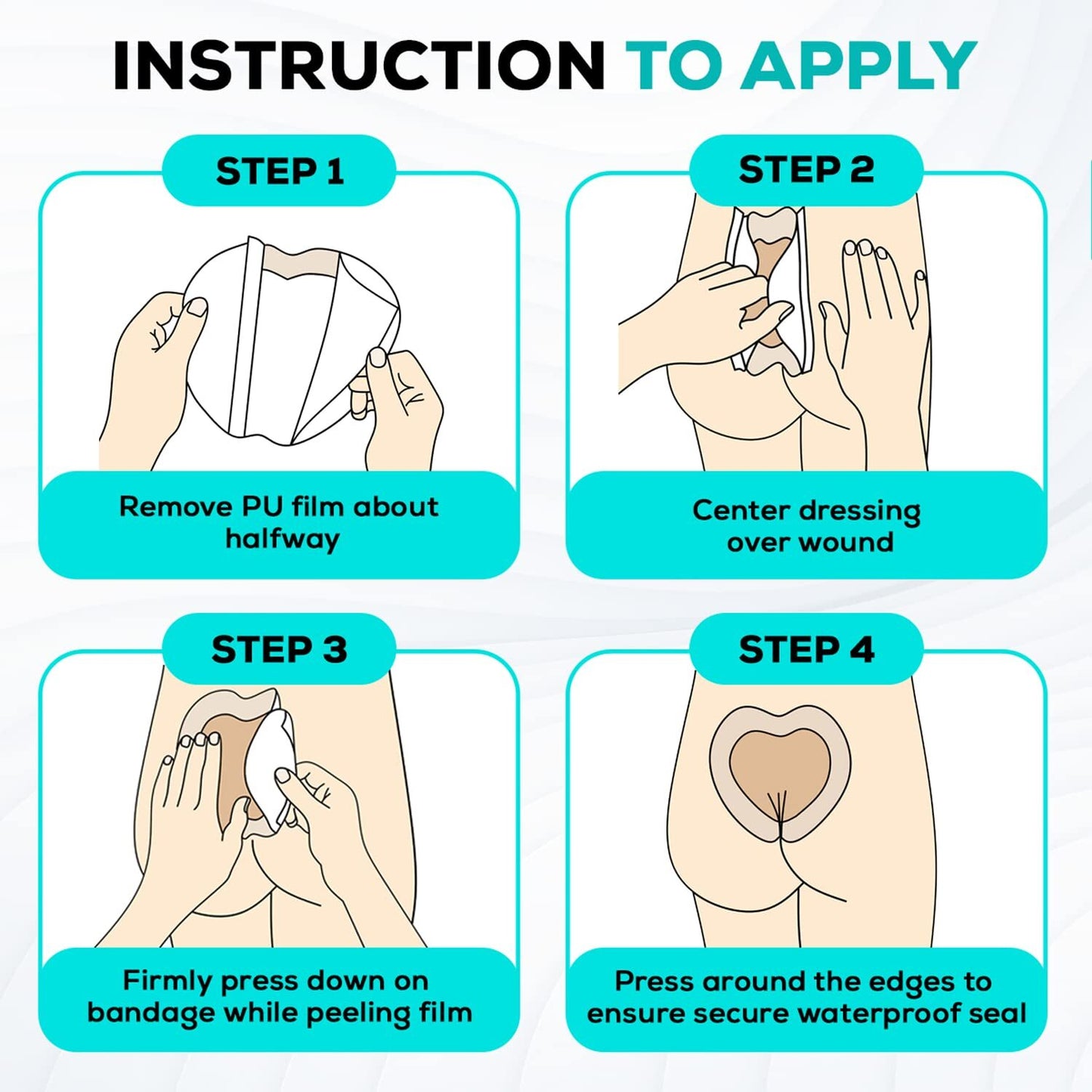 Medvance 5 Count 7X7 Bordered Silicone Foam Dressings for Wound Care