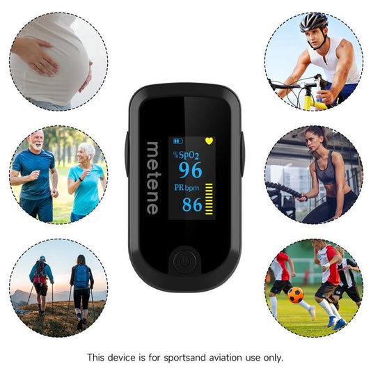 Pulse Oximeter Fingertip with Batteries & Lanyard, OLED Blood Oxygen Saturation
