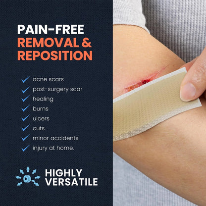 Med Pride Medical-Grade Silicone Bandages 1.5" X 1.6 Yards, Waterproof Skin Tape for Scar & Wound Care