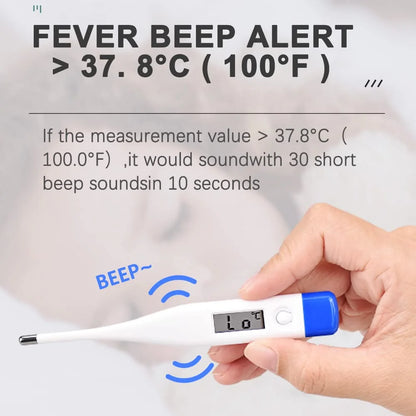 Digital Thermometer for Adults and Kids, Oral Thermometer for Fever Rectal Underarm Thermometer for Babies with Fever Alarm Medical Thermometer with C/F Switchable