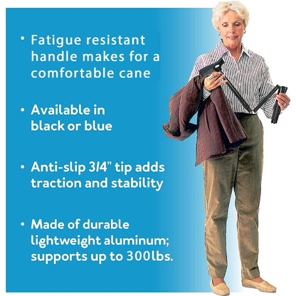 Probasics Black Folding Cane for Men and Women, Adjustable Foldable Walking Cane