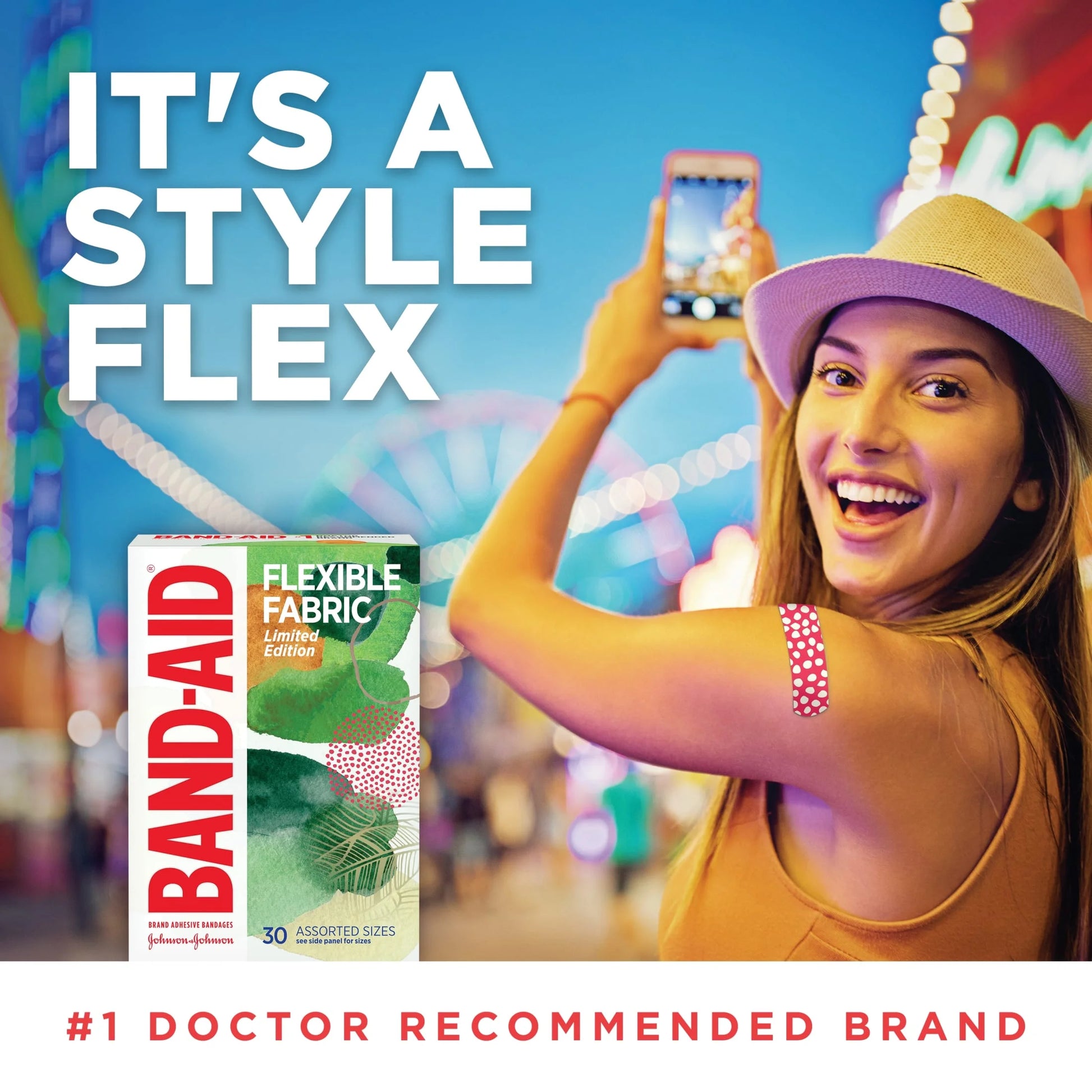 Brand Flexible Fabric Bandages, Forest, Assorted, 30 Count