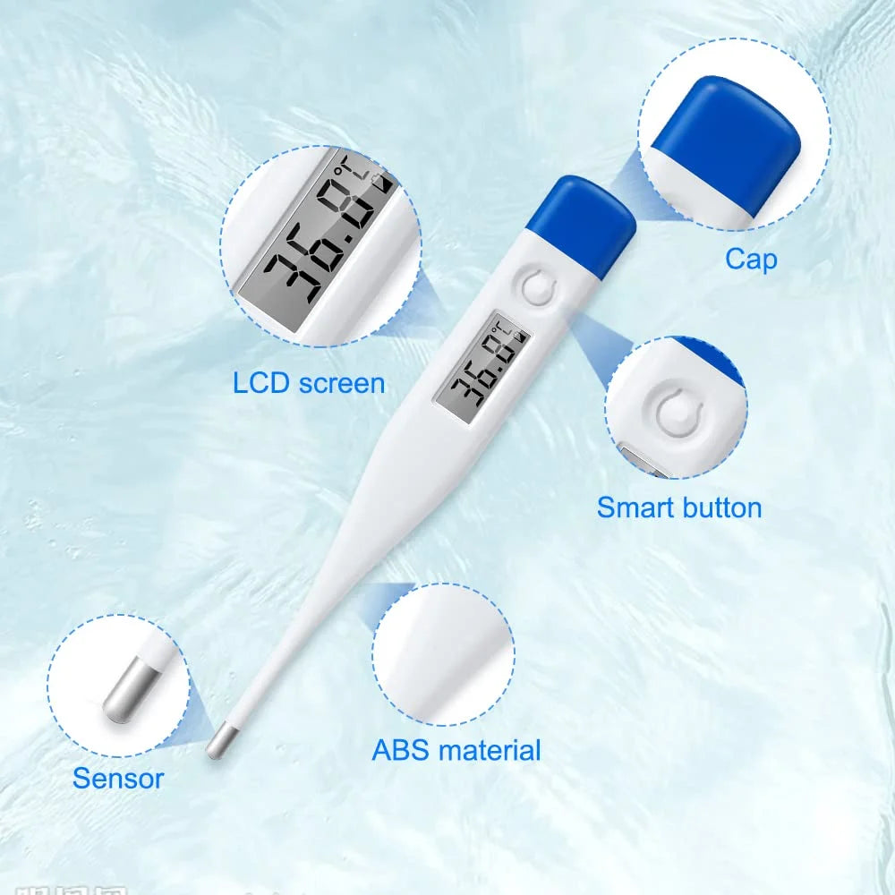 Digital Thermometer for Adults and Kids, Oral Thermometer for Fever Rectal Underarm Thermometer for Babies with Fever Alarm Medical Thermometer with C/F Switchable