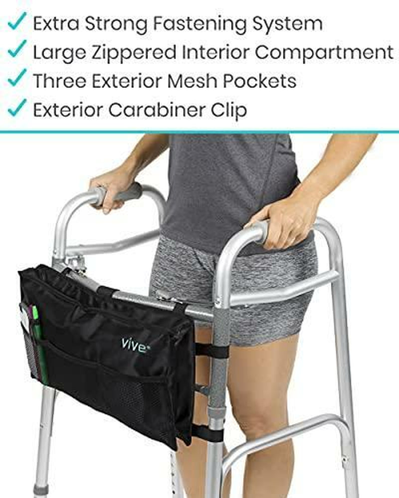 Vive Walker Bag - Water Resistant Accessory Basket Provides Hands Free Storage