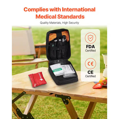Survival First Aid Kit 250 Pieces 600 D Nylon Trauma First Aid Bag Survival Gear and Equipment Emergency Kits