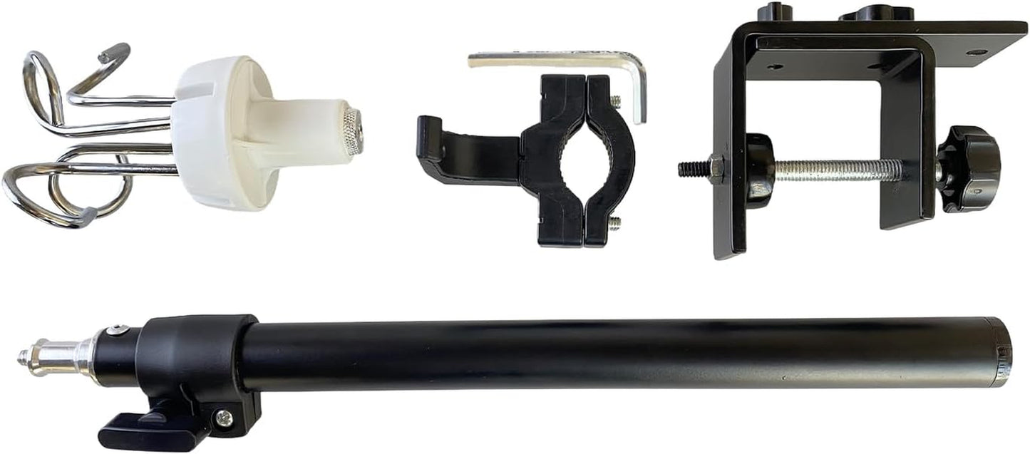 Portable IV Pole Stand, Foldable Adjustable IV Holder with 4 Hooks for Home Care