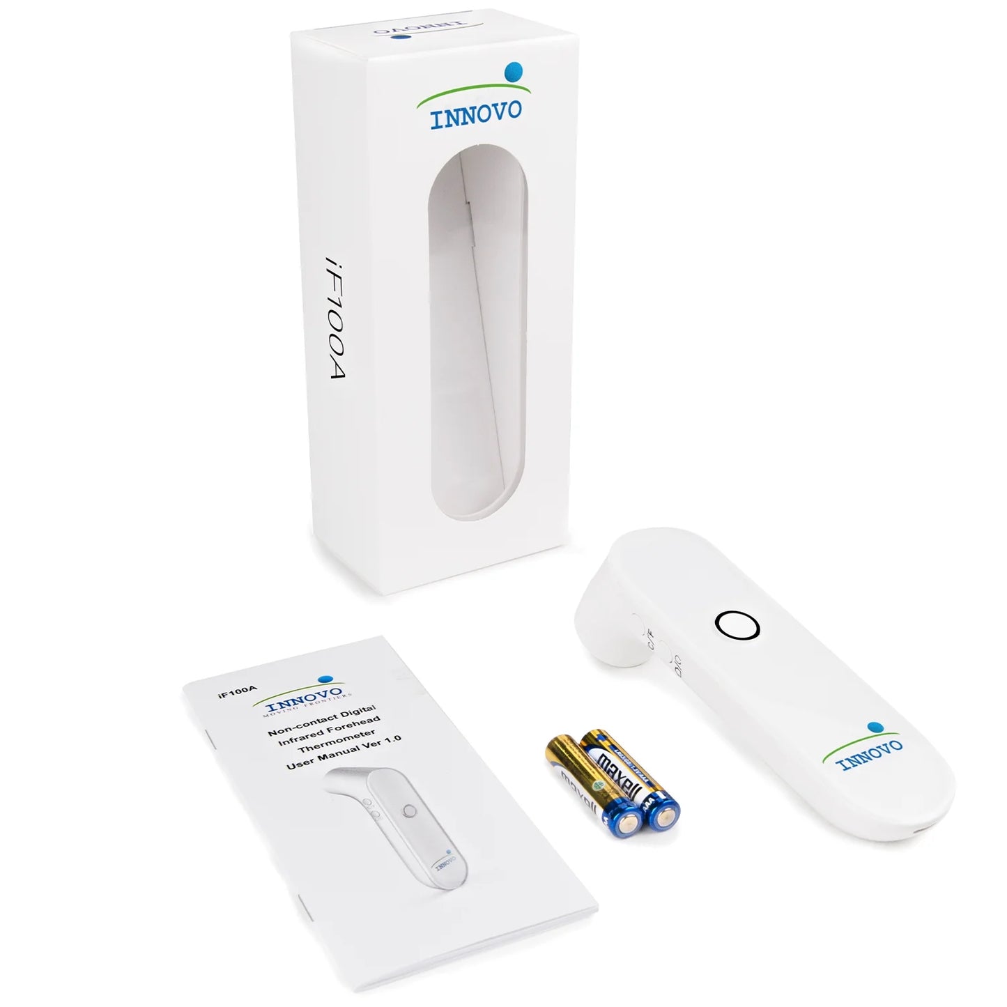 Medical If100A Non-Contact Touchless Forehead Thermometer with Fever Alert, White