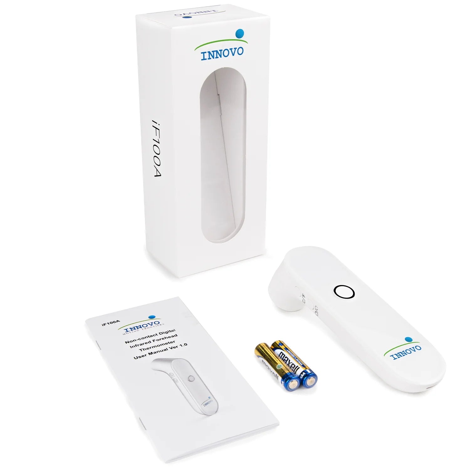 Medical If100A Non-Contact Touchless Forehead Thermometer with Fever Alert, White