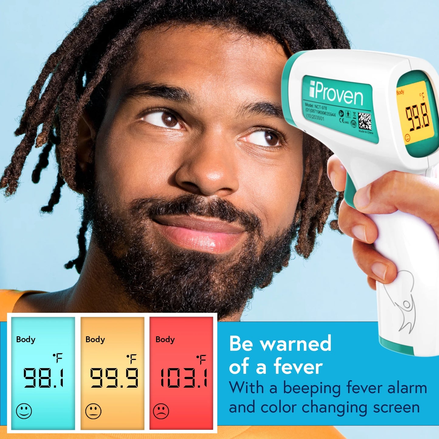 Non-Contact Forehead Thermometer for Adults with Object Mode and Fever Indicator NCT-978