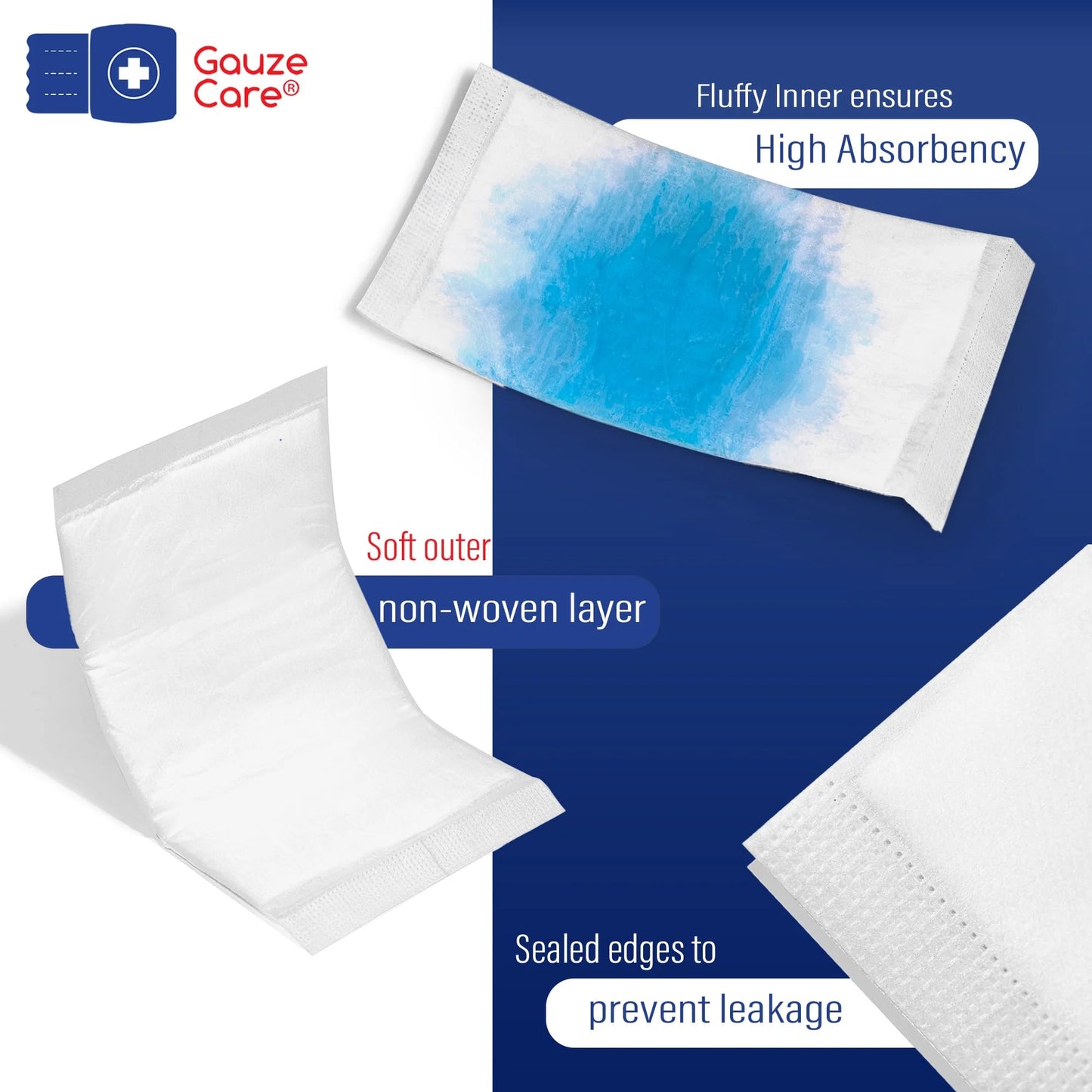 Abdominal Pads, 50 Count, 5"X9" Sterile, Extra Absorbent, Non-Stick, for Heavy Wounds and First Aid Kits