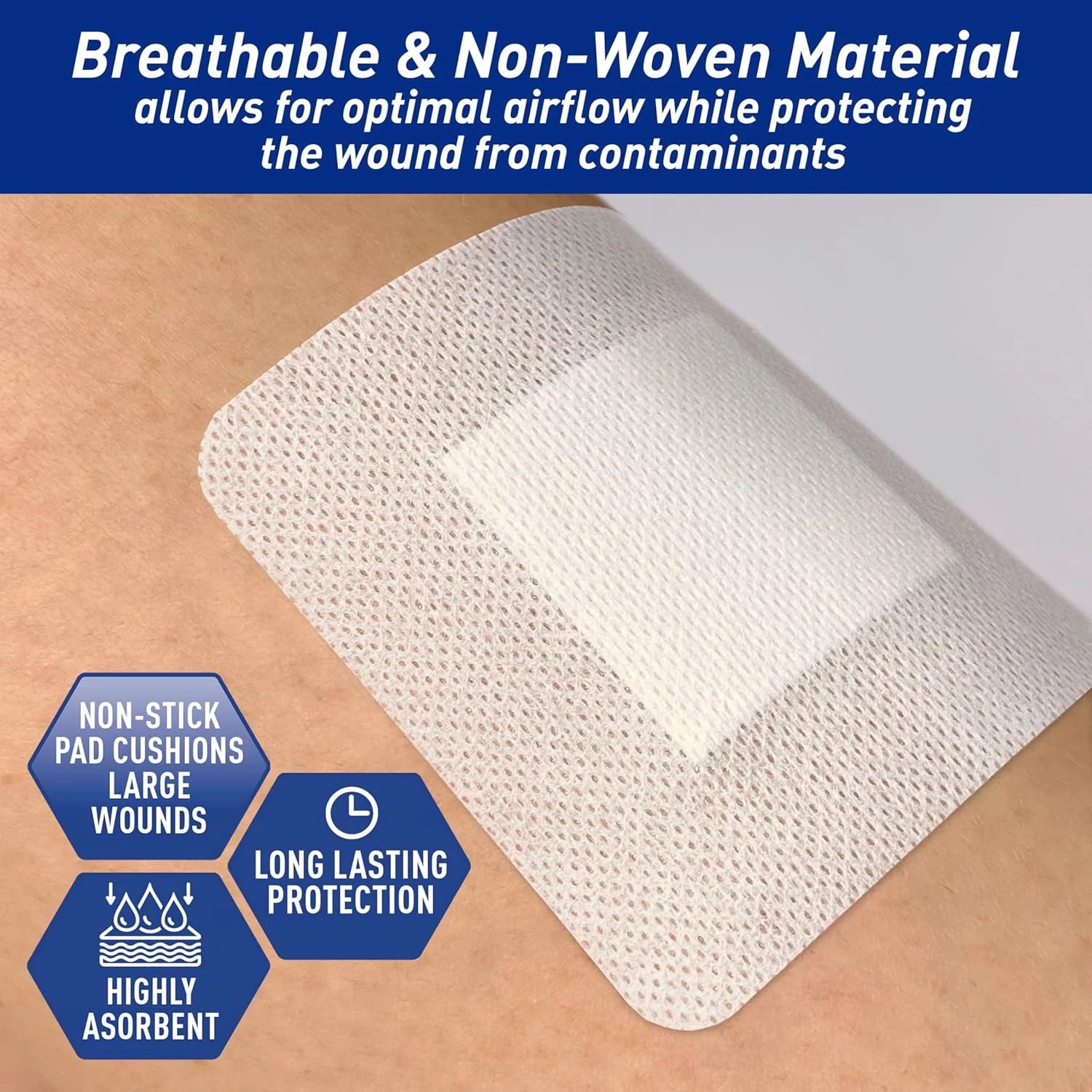 Bordered Gauze Island Dressing for Wounds First Aid Kit Supplies, 25-Pack