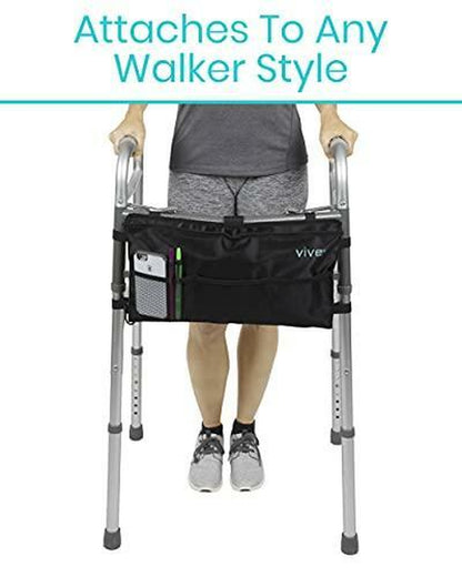 Vive Walker Bag - Water Resistant Accessory Basket Provides Hands Free Storage