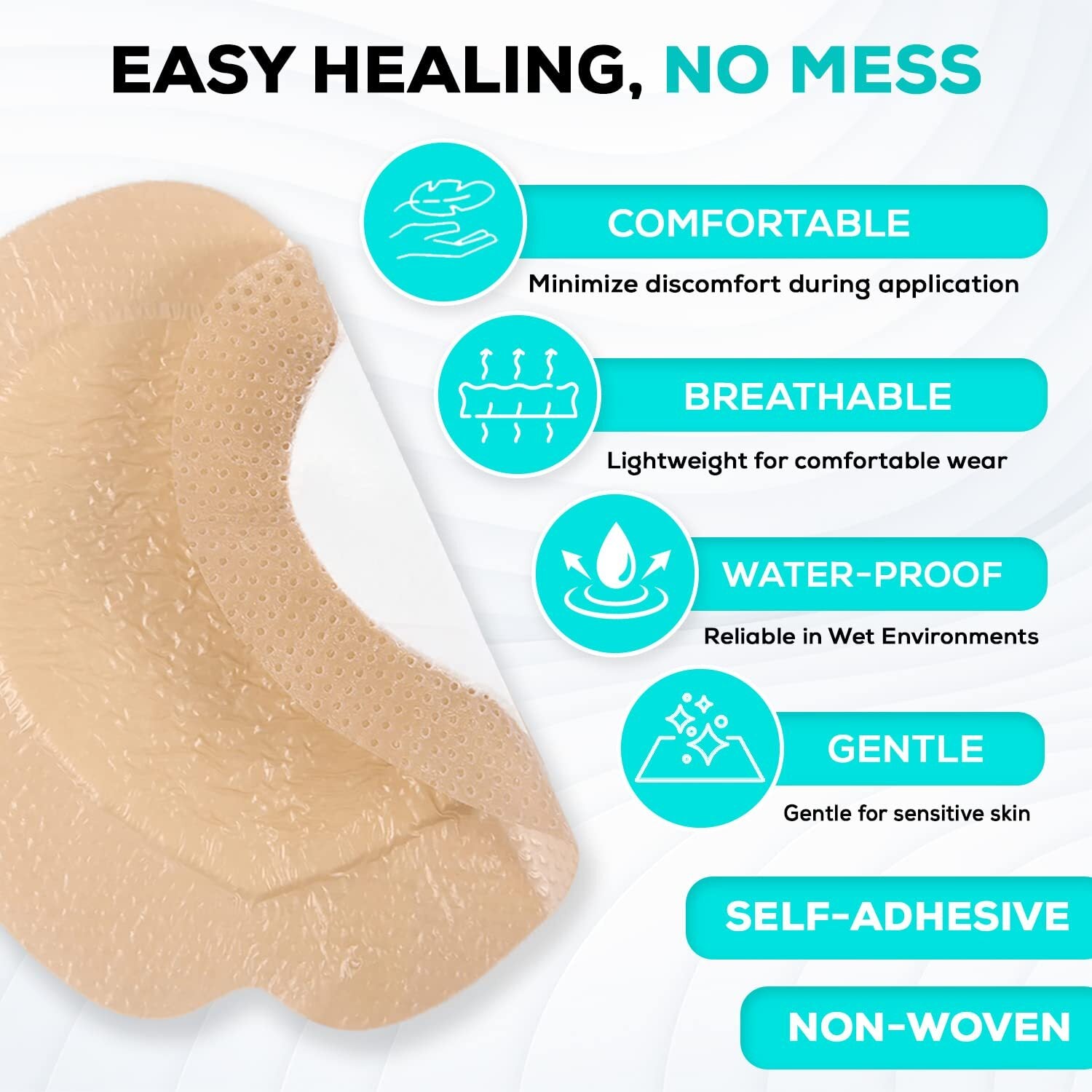 Medvance 5 Count 7X7 Bordered Silicone Foam Dressings for Wound Care