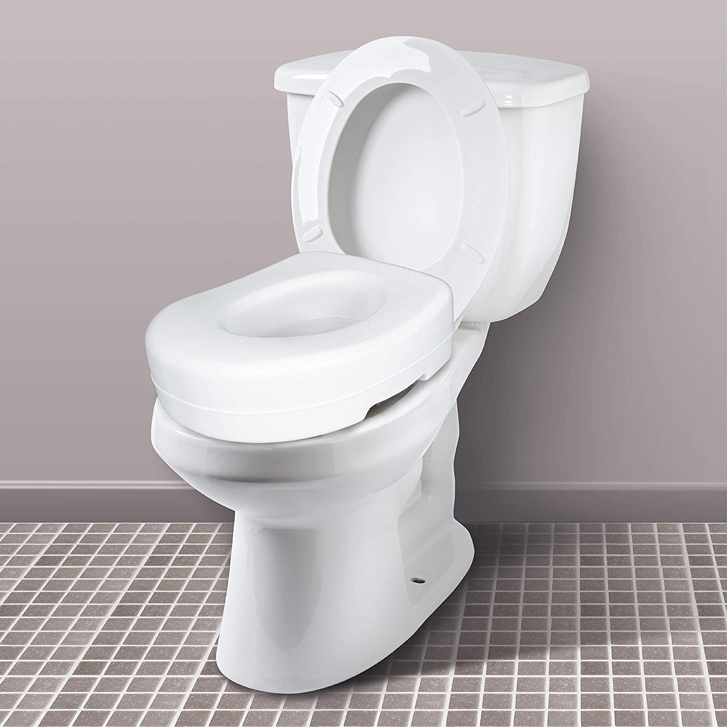 Toilet Seat Riser Adds 5 Inch of Height to Toilet Raised Toilet Seat