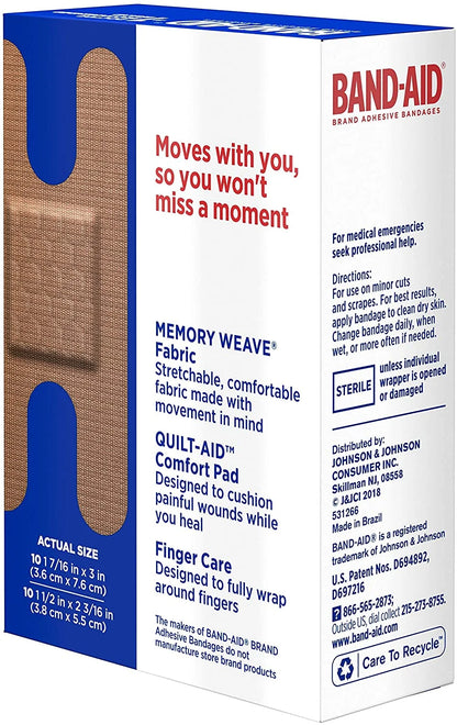 Flexible Fabric Bandages Knuckle & Fingertip 20 Each