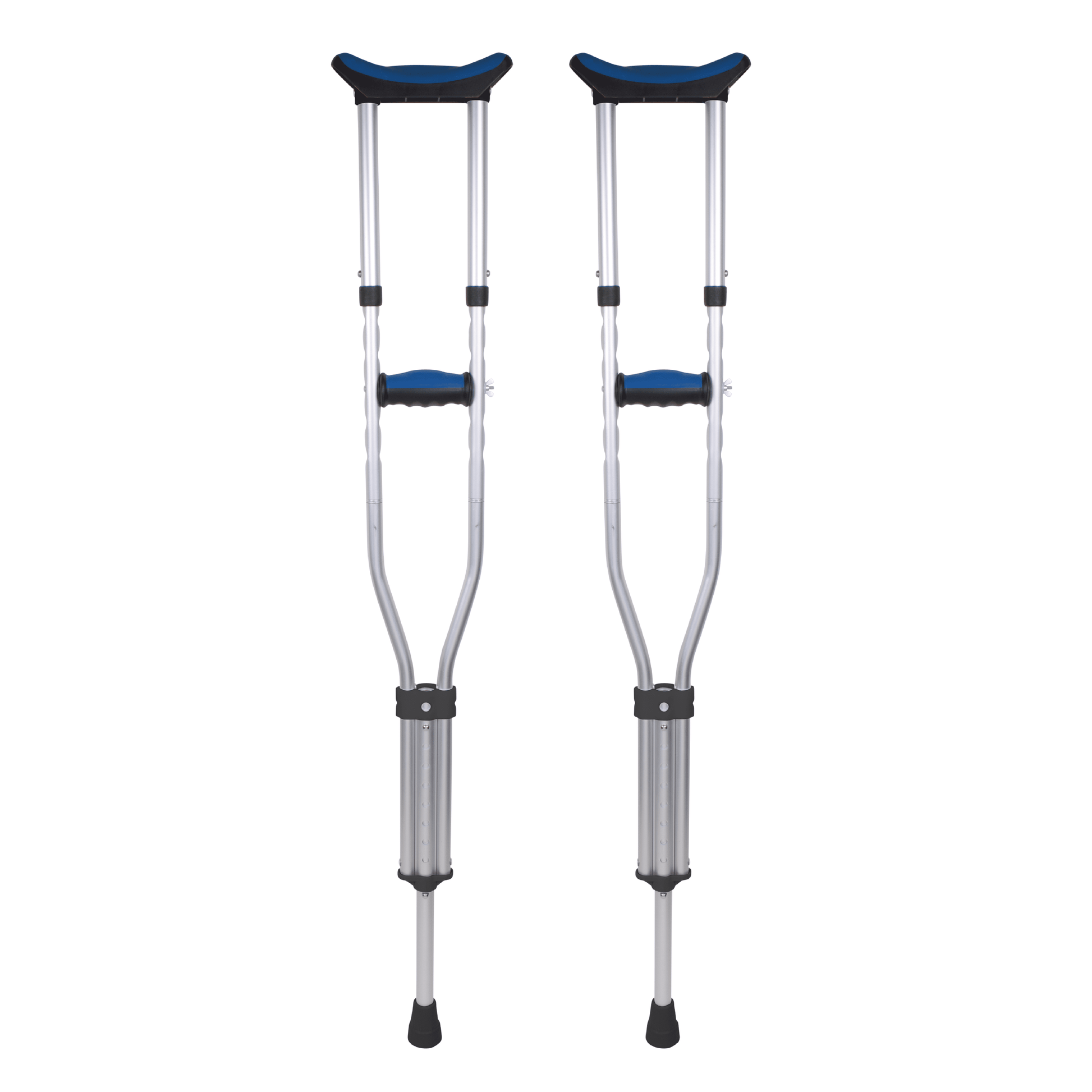 Aluminium Folding Underarm Crutches for Youth, Adult, and Tall Users, 250 Lb Capacity, Gray