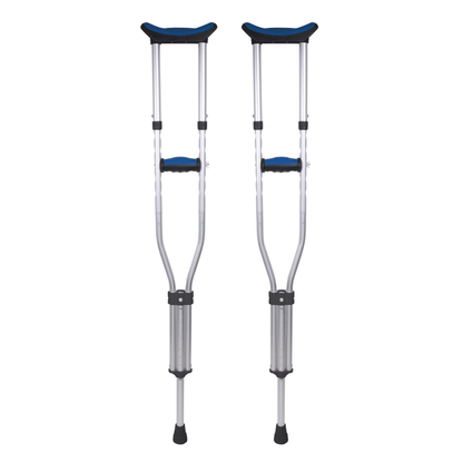 Aluminium Folding Underarm Crutches for Youth, Adult, and Tall Users, 250 Lb Capacity, Gray