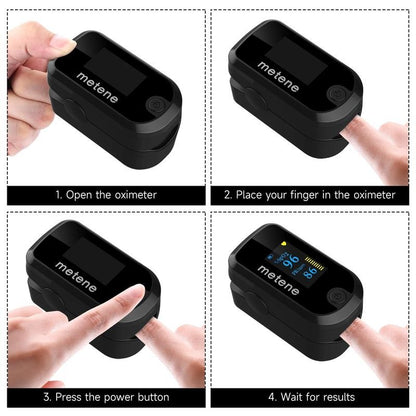 Pulse Oximeter Fingertip with Batteries & Lanyard, OLED Blood Oxygen Saturation