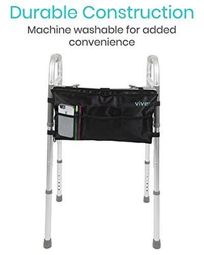 Vive Walker Bag - Water Resistant Accessory Basket Provides Hands Free Storage