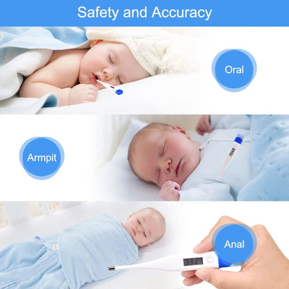 Digital Thermometer for Adults and Kids, Oral Thermometer for Fever Rectal Underarm Thermometer for Babies with Fever Alarm Medical Thermometer with C/F Switchable