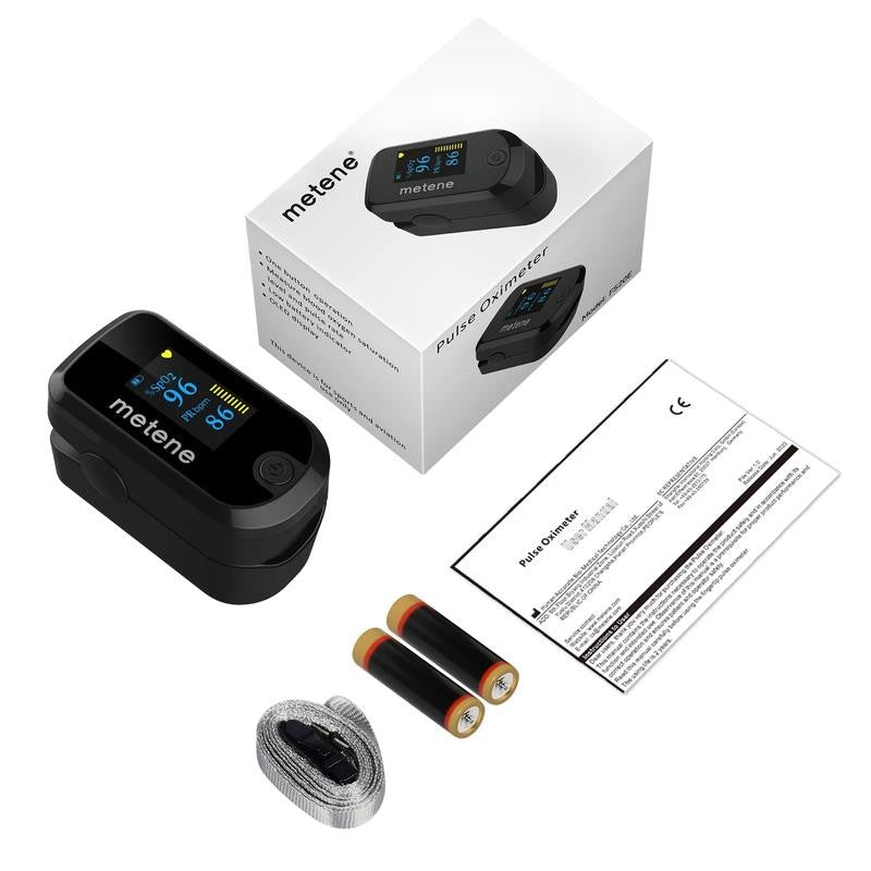 Pulse Oximeter Fingertip with Batteries & Lanyard, OLED Blood Oxygen Saturation