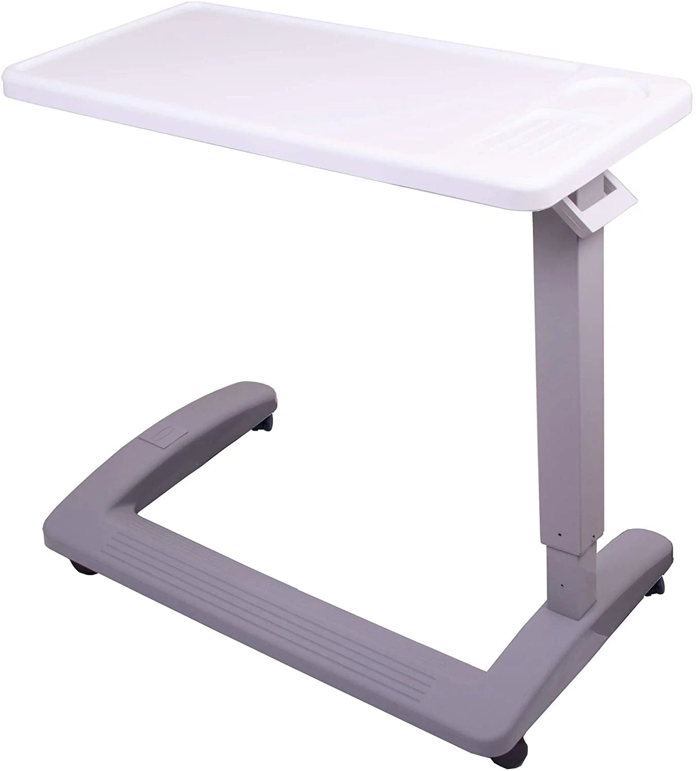 Adjustable Overbed Table with Wheels for Hospital and Home Use, Adjustable and Portable