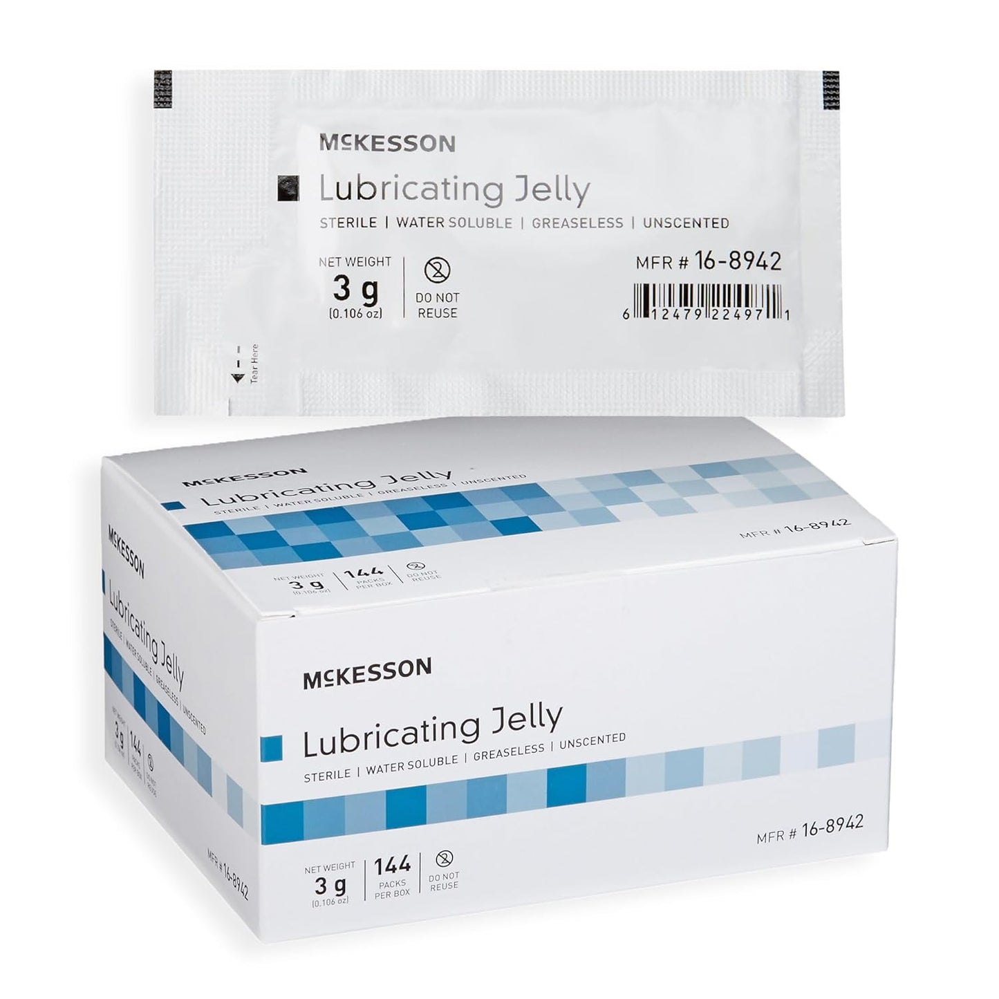 Lubricating Jelly, 3 G [144 Count] Water Based Non-Sticky Lube, Water Soluble Lubricant Gel - for Surgical, Medical, Personal – Sterile Individual Packets