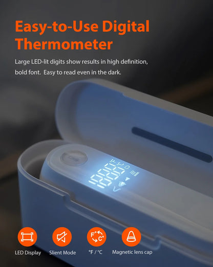 PT5 Digital Ear Thermometer for Babies, Toddlers, Kids, Adults. Baby Thermometer. Hyper Accuracy Infrared Sensor, Pre-Warmed Tip, Large Digits, Sturdy, All-In-One Kit for Home Travel