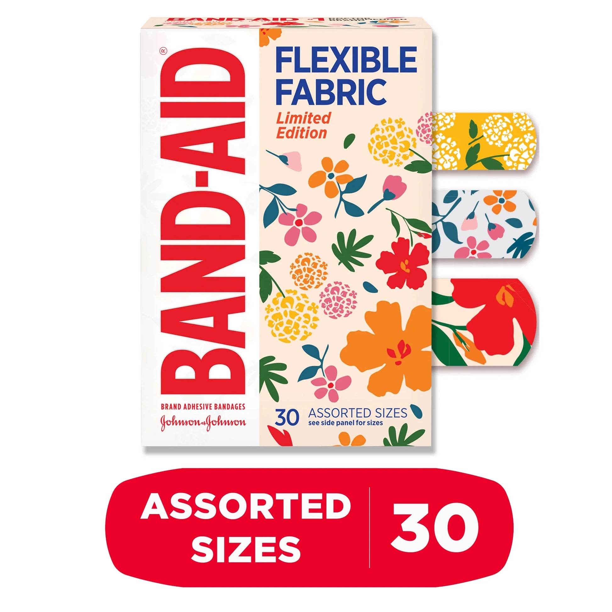 Brand Flexible Fabric Bandages, Wildflower, Assorted, 30 Count