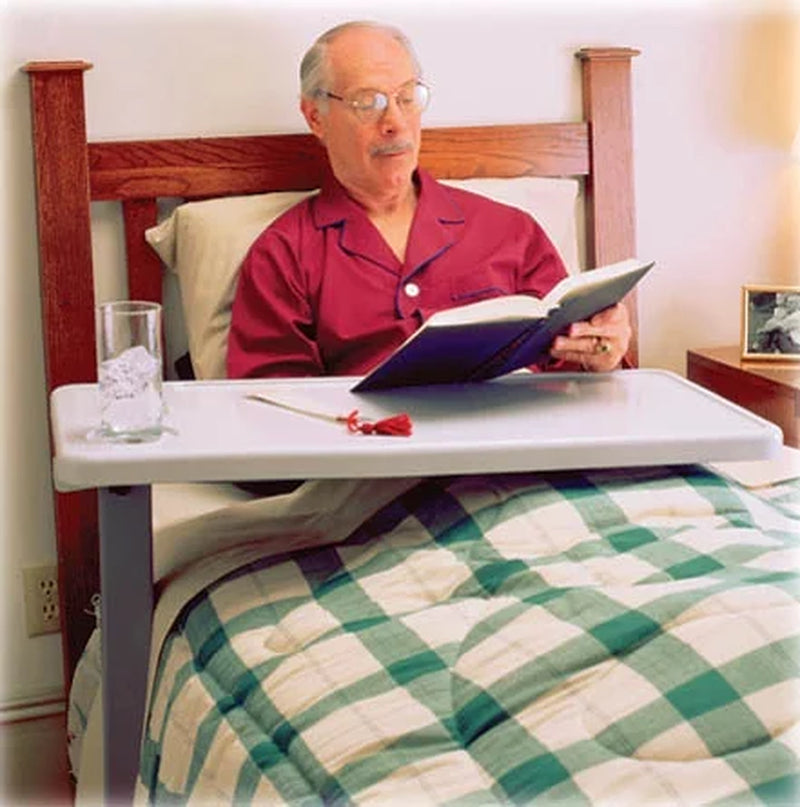 Adjustable Overbed Table with Wheels for Hospital and Home Use, Adjustable and Portable
