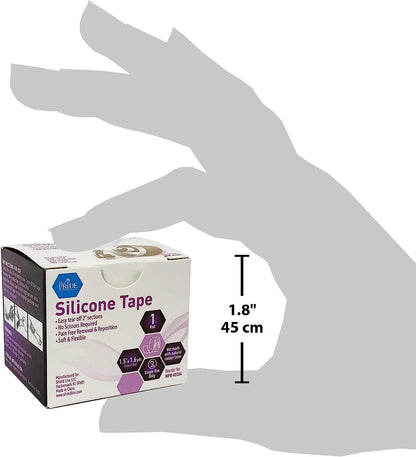 Med Pride Medical-Grade Silicone Bandages 1.5" X 1.6 Yards, Waterproof Skin Tape for Scar & Wound Care