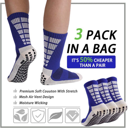 3 Pairs Non Slip Hospital Socks, anti Slip Non Skid Slipper Hospital Socks with Grips for Adults Men Women Elderly