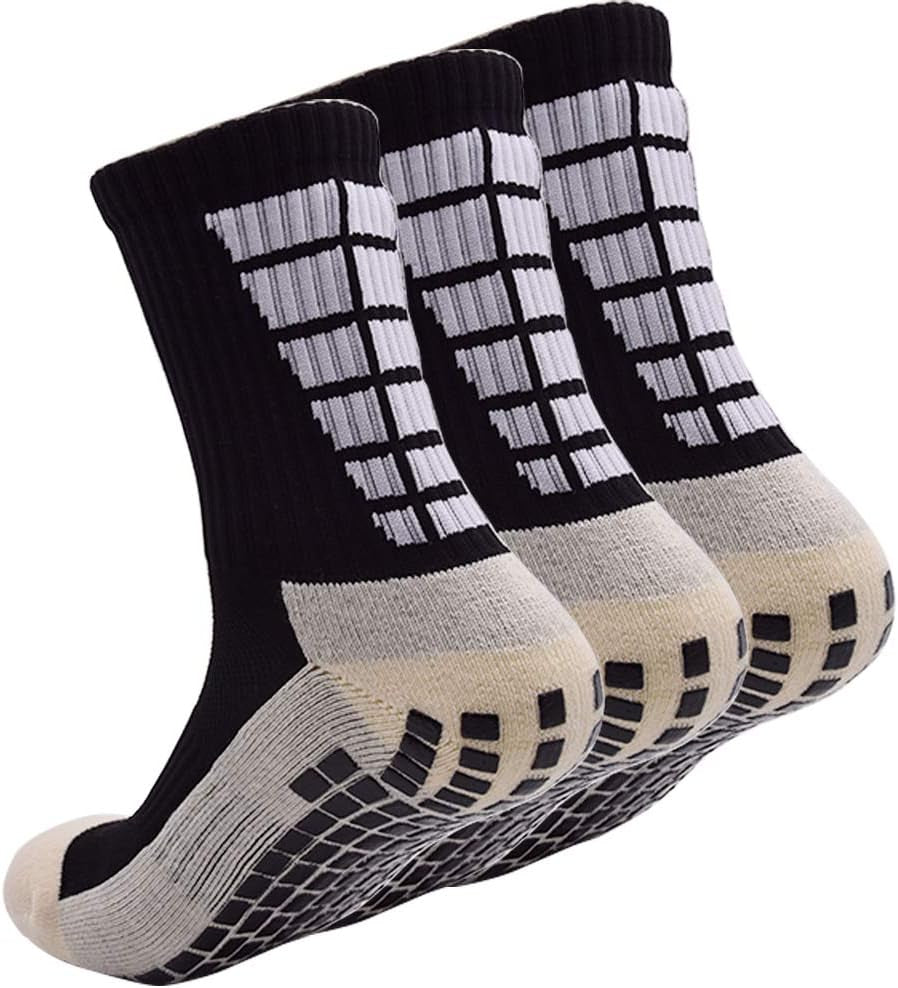 3 Pairs Non Slip Hospital Socks, anti Slip Non Skid Slipper Hospital Socks with Grips for Adults Men Women Elderly