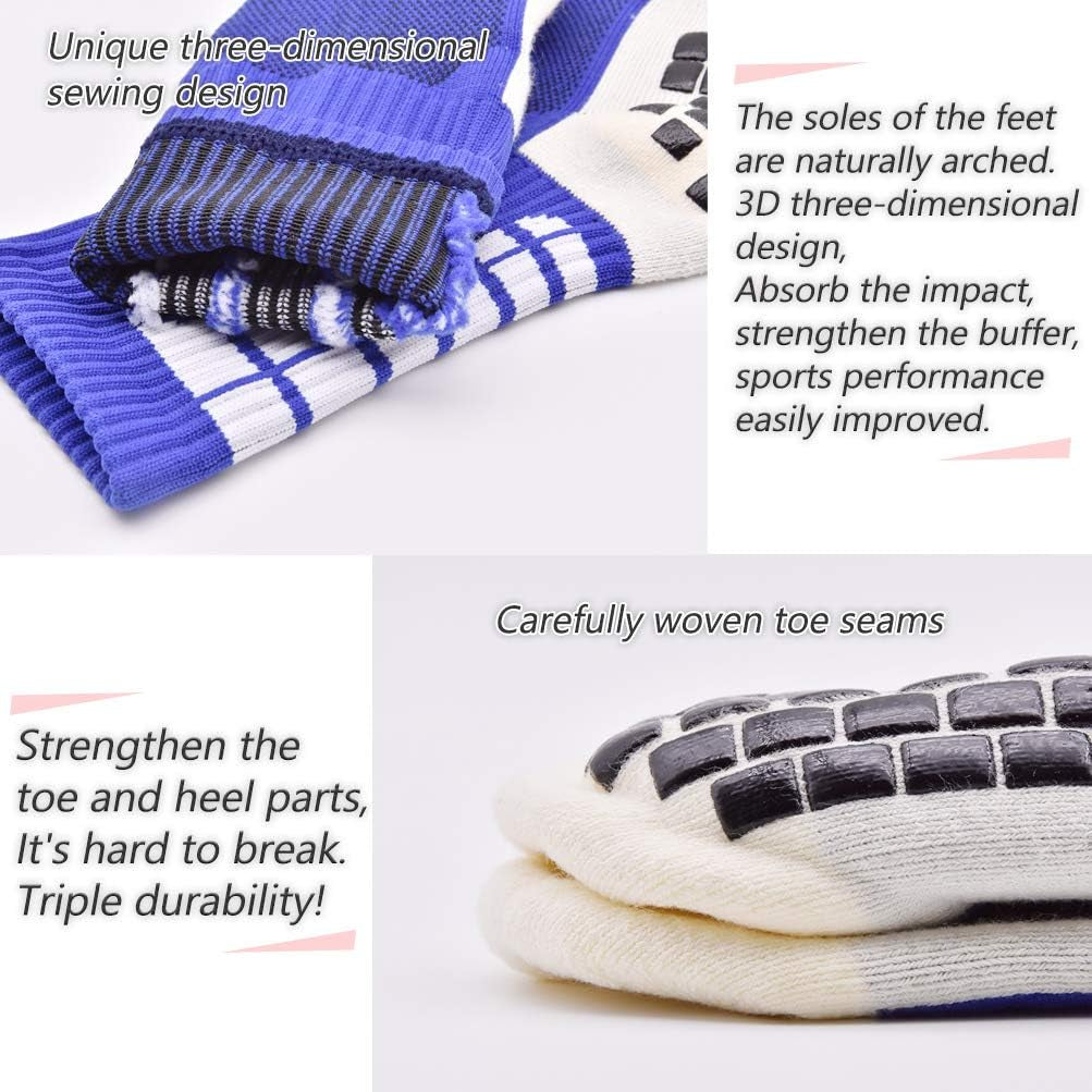 3 Pairs Non Slip Hospital Socks, anti Slip Non Skid Slipper Hospital Socks with Grips for Adults Men Women Elderly