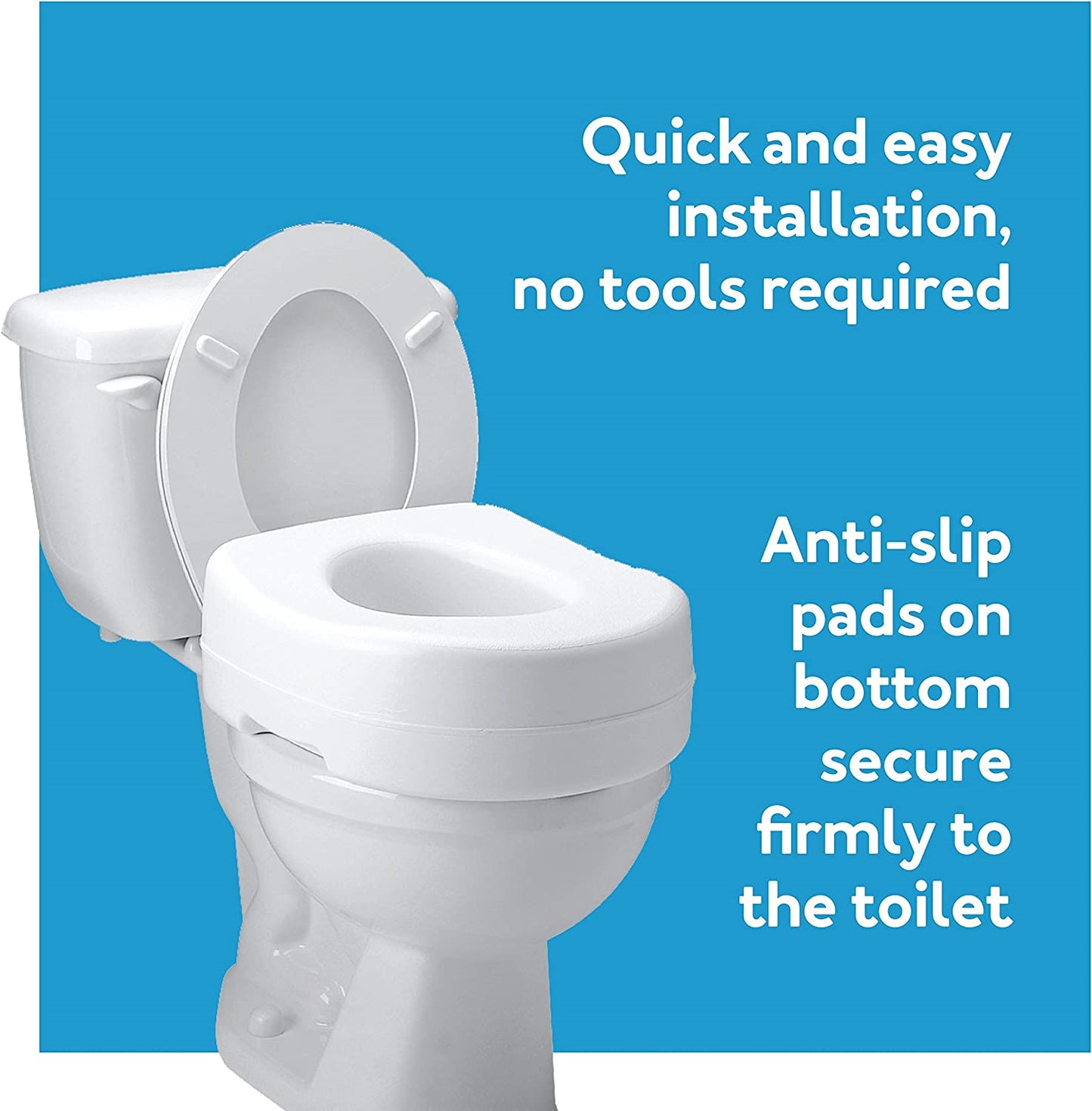 Toilet Seat Riser Adds 5 Inch of Height to Toilet Raised Toilet Seat
