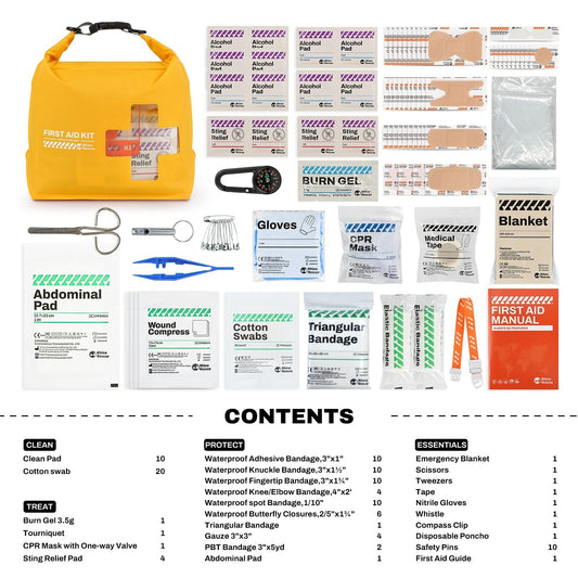 RHINO RESCUE Waterproof First Aid Kit, Lightweight Boat Dry Bag, Emergency Su...