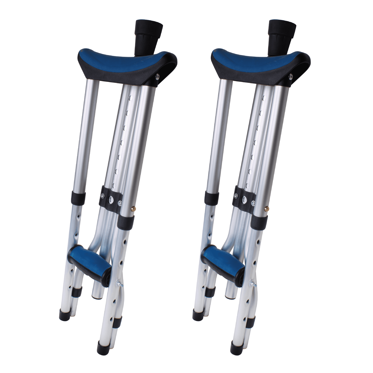 Aluminium Folding Underarm Crutches for Youth, Adult, and Tall Users, 250 Lb Capacity, Gray