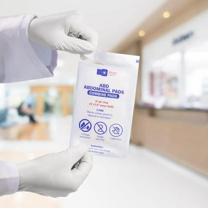 Abdominal Pads, 50 Count, 5"X9" Sterile, Extra Absorbent, Non-Stick, for Heavy Wounds and First Aid Kits