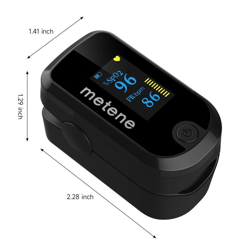 Pulse Oximeter Fingertip with Batteries & Lanyard, OLED Blood Oxygen Saturation