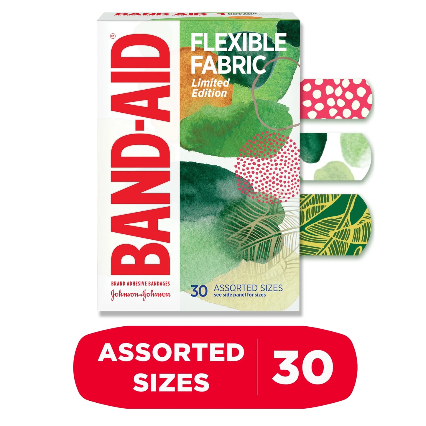 Brand Flexible Fabric Bandages, Forest, Assorted, 30 Count